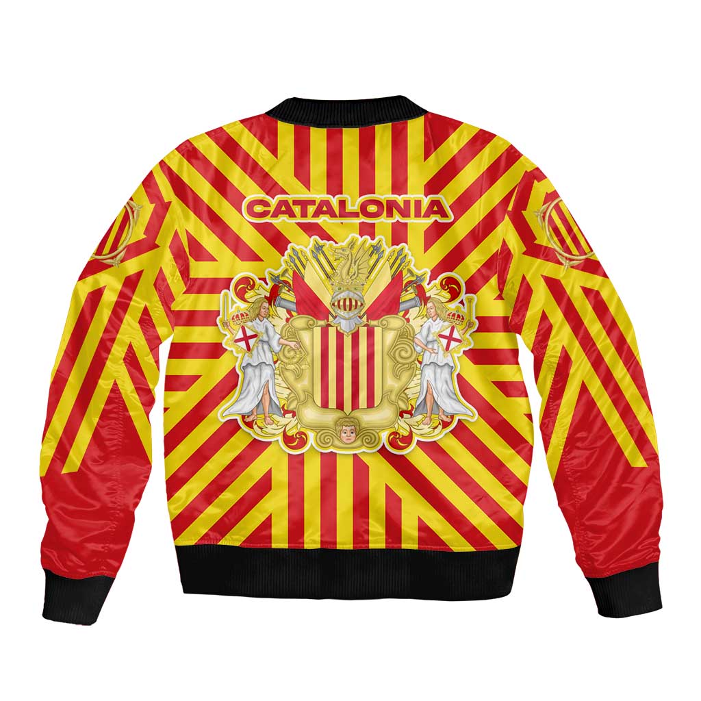 Catalonia Flag Bomber Jacket Autonomous Community of Spain - Wonder Print Shop
