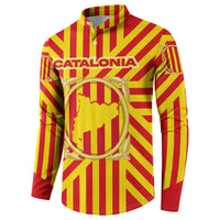 Catalonia Flag Button Sweatshirt Autonomous Community of Spain - Wonder Print Shop