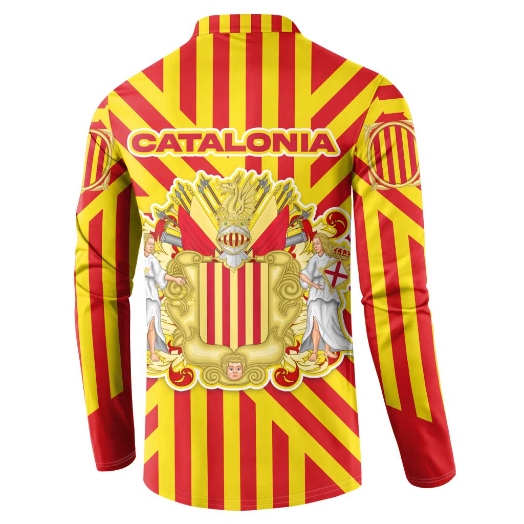 Catalonia Flag Button Sweatshirt Autonomous Community of Spain - Wonder Print Shop