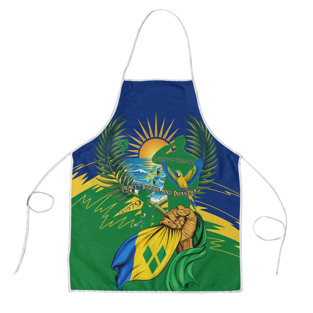Saint Vincent and the Grenadines Independence Day Apron Caribbean Flag Parrot Hairouna Pride