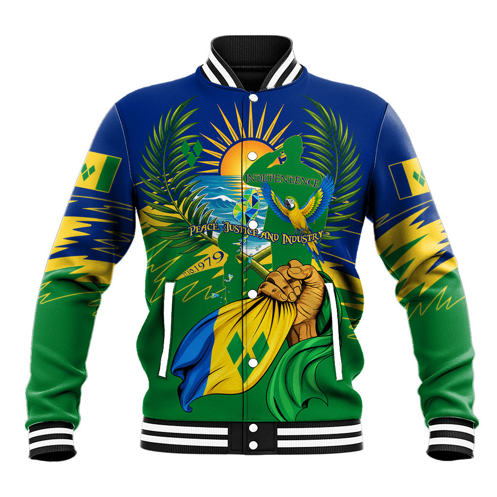 Saint Vincent and the Grenadines Independence Day Baseball Jacket Caribbean Flag Parrot Hairouna Pride