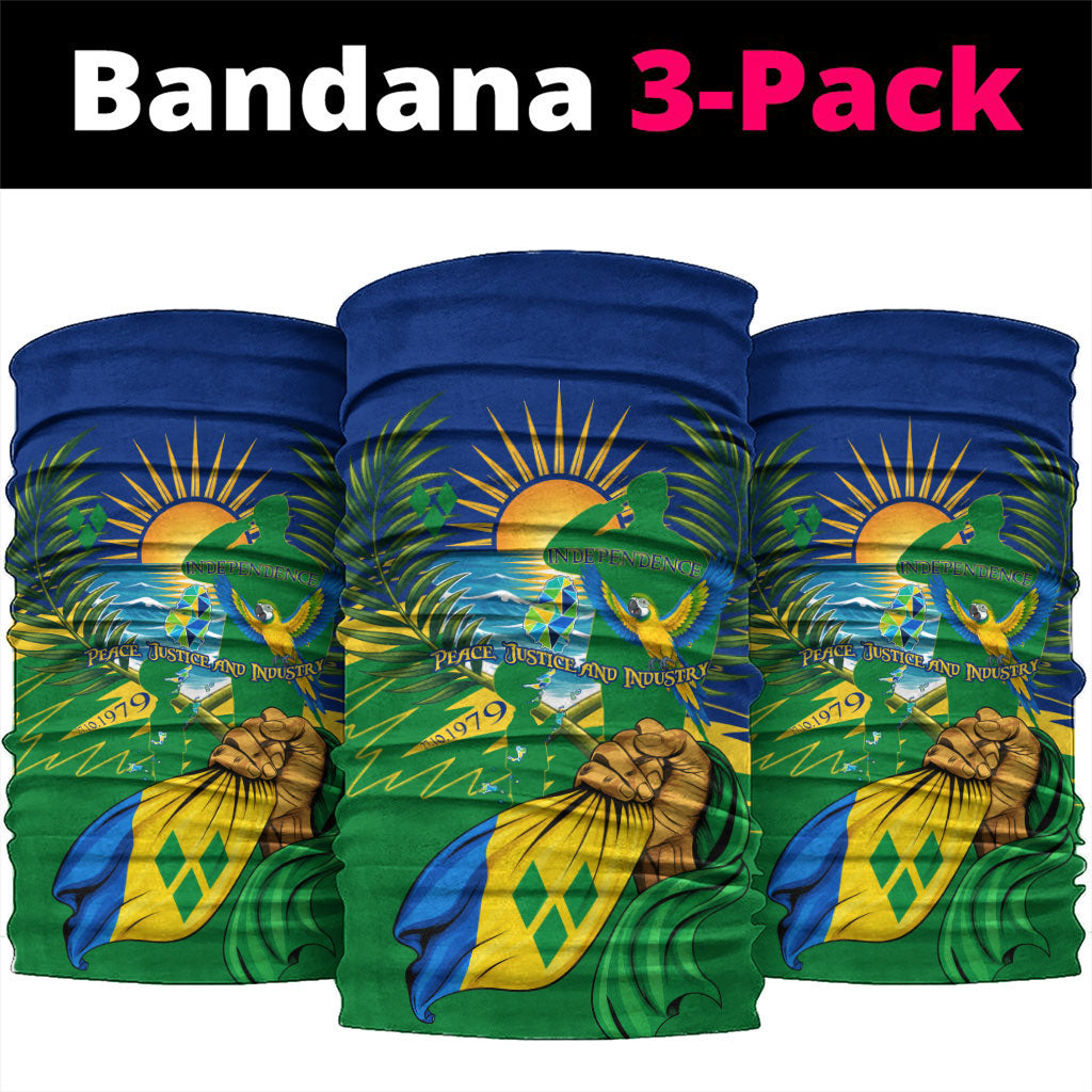 Saint Vincent and the Grenadines Independence Day Neck Gaiter Caribbean Flag Parrot Hairouna Pride