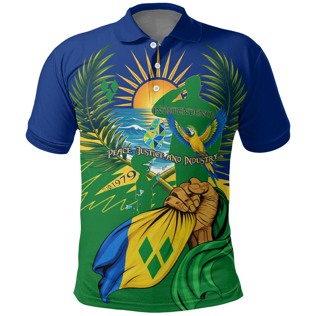 Saint Vincent and the Grenadines Independence Day Polo Shirt Caribbean Flag Parrot Hairouna Pride