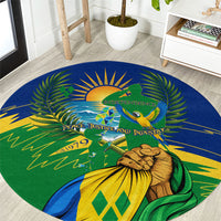 Saint Vincent and the Grenadines Independence Day Round Carpet Caribbean Flag Parrot Hairouna Pride