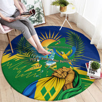 Saint Vincent and the Grenadines Independence Day Round Carpet Caribbean Flag Parrot Hairouna Pride