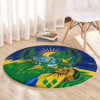 Saint Vincent and the Grenadines Independence Day Round Carpet Caribbean Flag Parrot Hairouna Pride