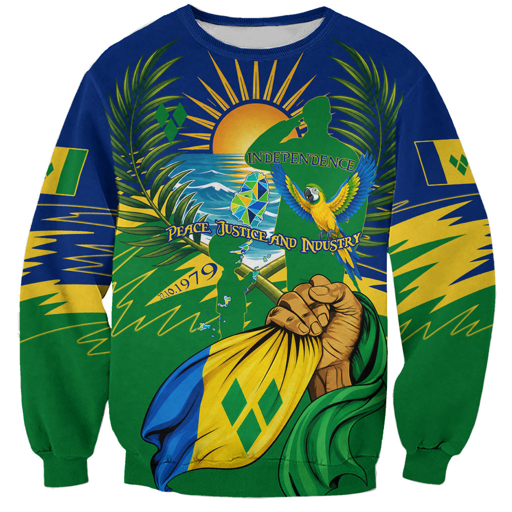 Saint Vincent and the Grenadines Independence Day Sweatshirt Caribbean Flag Parrot Hairouna Pride