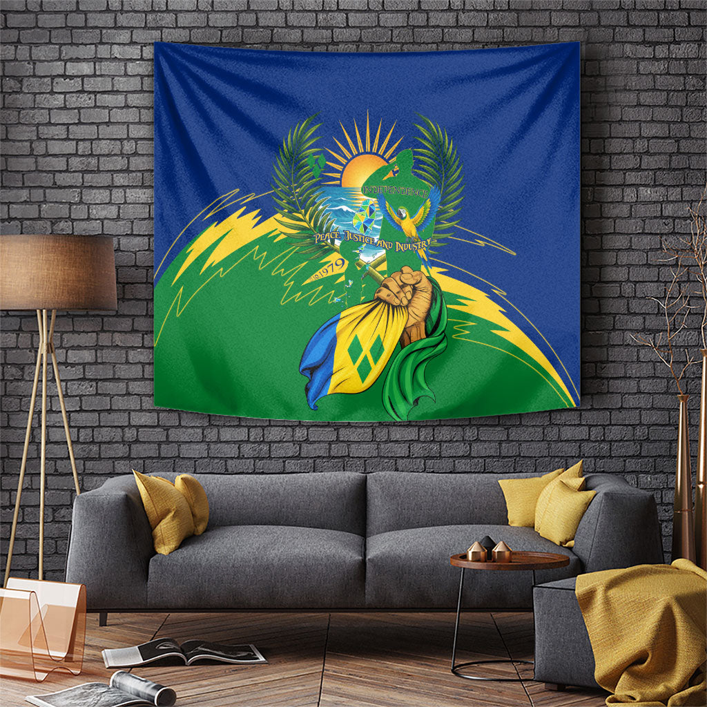 Saint Vincent and the Grenadines Independence Day Tapestry Caribbean Flag Parrot Hairouna Pride