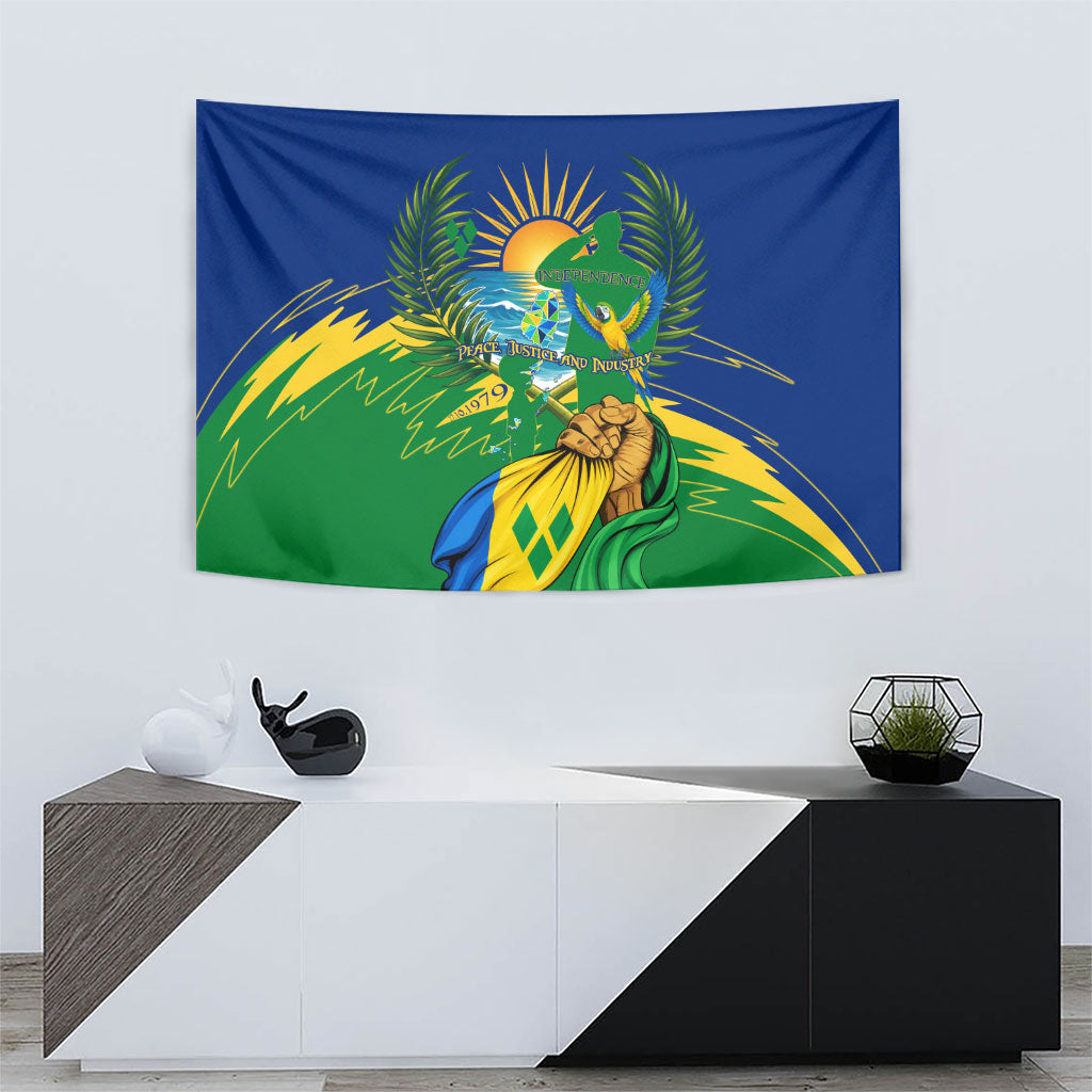 Saint Vincent and the Grenadines Independence Day Tapestry Caribbean Flag Parrot Hairouna Pride