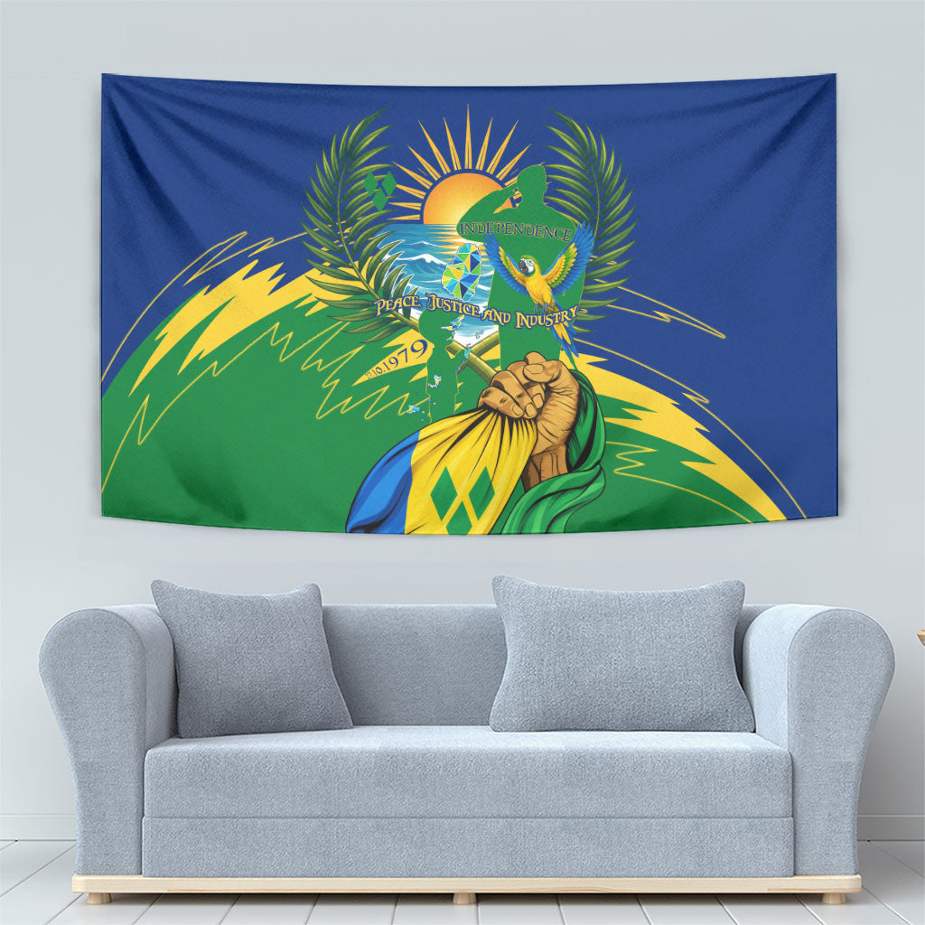 Saint Vincent and the Grenadines Independence Day Tapestry Caribbean Flag Parrot Hairouna Pride