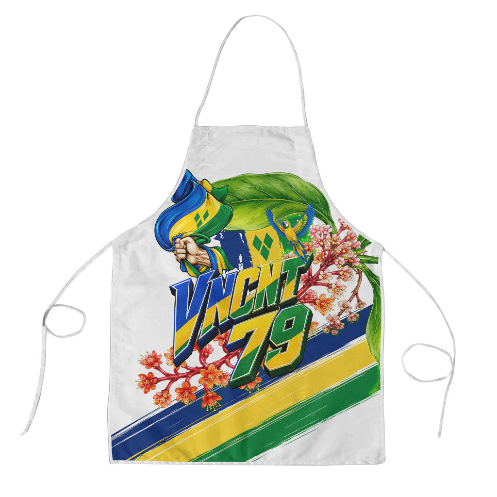 Saint Vincent and the Grenadines Independence Day Apron One Nation One People Vincy Flag Floral