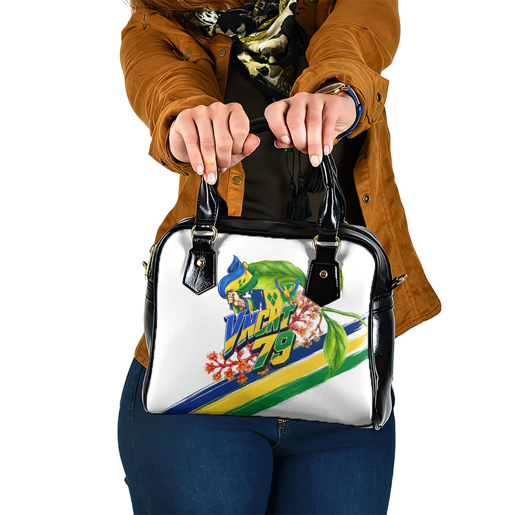 Saint Vincent and the Grenadines Independence Day Shoulder Handbag One Nation One People Vincy Flag Floral