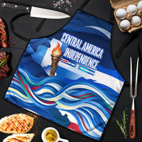 Central America Independence Rise Together Apron Blue White Flag Map Crest Torch Independence Day