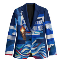 Central America Independence Rise Together Blazer Blue White Flag Map Crest Torch Independence Day