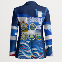 Central America Independence Rise Together Blazer Blue White Flag Map Crest Torch Independence Day