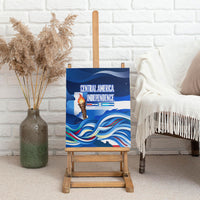 Central America Independence Rise Together Canvas Wall Art Blue White Flag Map Crest Torch Independence Day