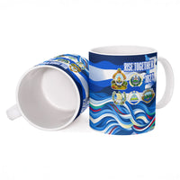 Central America Independence Rise Together Ceramic Mug Blue White Flag Map Crest Torch Independence Day