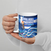 Central America Independence Rise Together Ceramic Mug Blue White Flag Map Crest Torch Independence Day