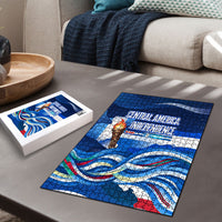 Central America Independence Rise Together Puzzle Blue White Flag Map Crest Torch Independence Day