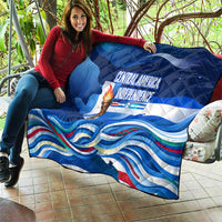 Central America Independence Rise Together Quilt Blue White Flag Map Crest Torch Independence Day