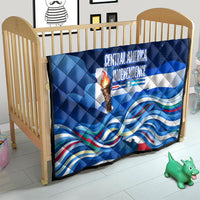 Central America Independence Rise Together Quilt Blue White Flag Map Crest Torch Independence Day