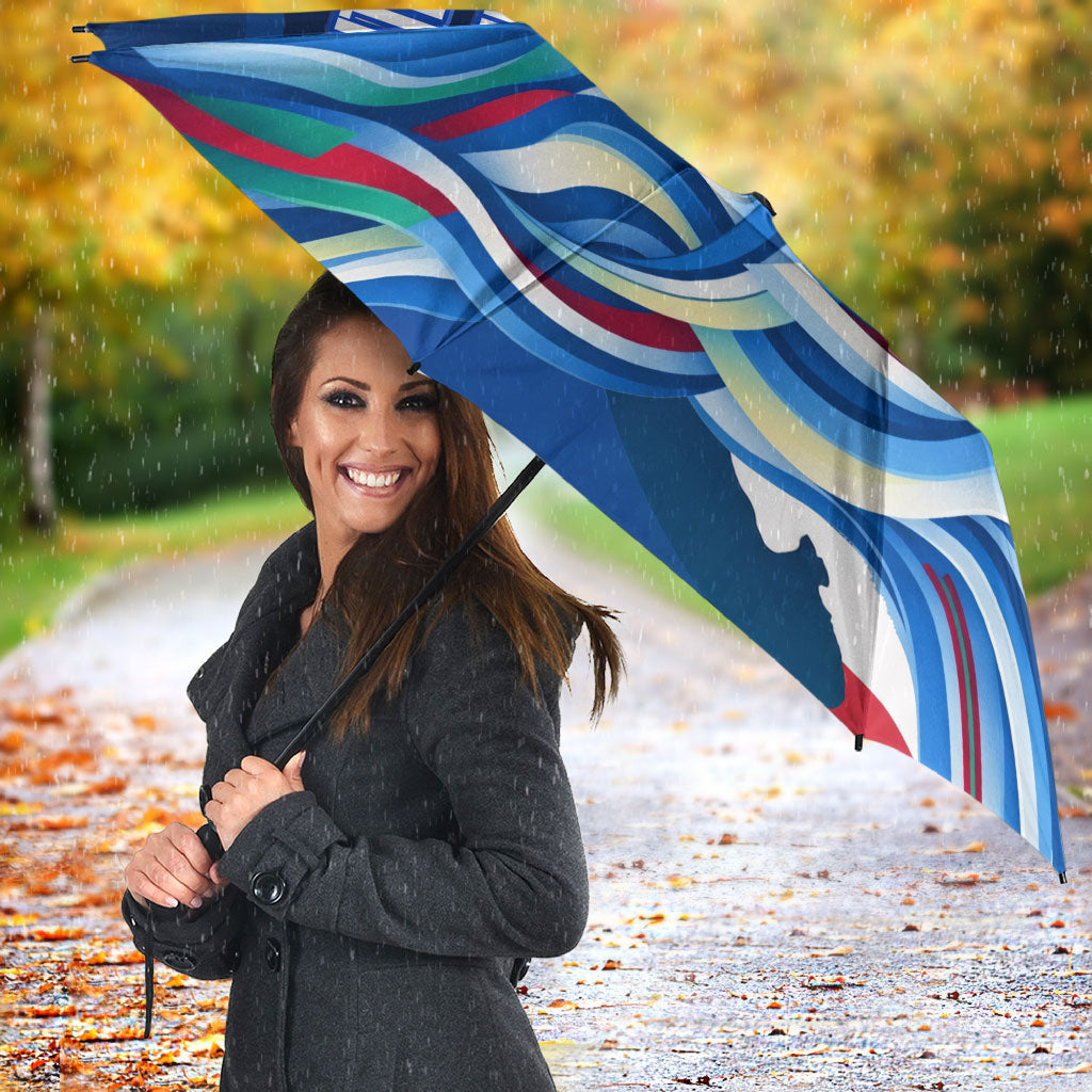 Central America Independence Rise Together Umbrella Blue White Flag Map Crest Torch Independence Day