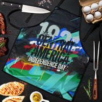 Central America Independence Day 1821 Apron Blue Black Graffiti Paint Splatter Parrot Map