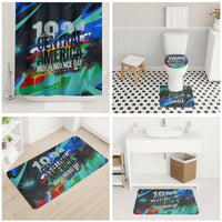 Central America Independence Day 1821 Bathroom Set Blue Black Graffiti Paint Splatter Parrot Map