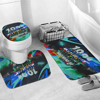 Central America Independence Day 1821 Bathroom Set Blue Black Graffiti Paint Splatter Parrot Map