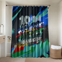 Central America Independence Day 1821 Bathroom Set Blue Black Graffiti Paint Splatter Parrot Map