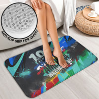 Central America Independence Day 1821 Bathroom Set Blue Black Graffiti Paint Splatter Parrot Map