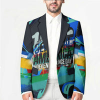 Central America Independence Day 1821 Blazer Blue Black Graffiti Paint Splatter Parrot Map