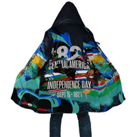 Central America Independence Day 1821 Cloak Blue Black Graffiti Paint Splatter Parrot Map