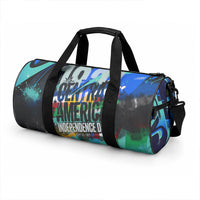 Central America Independence Day 1821 Duffle Bag Blue Black Graffiti Paint Splatter Parrot Map