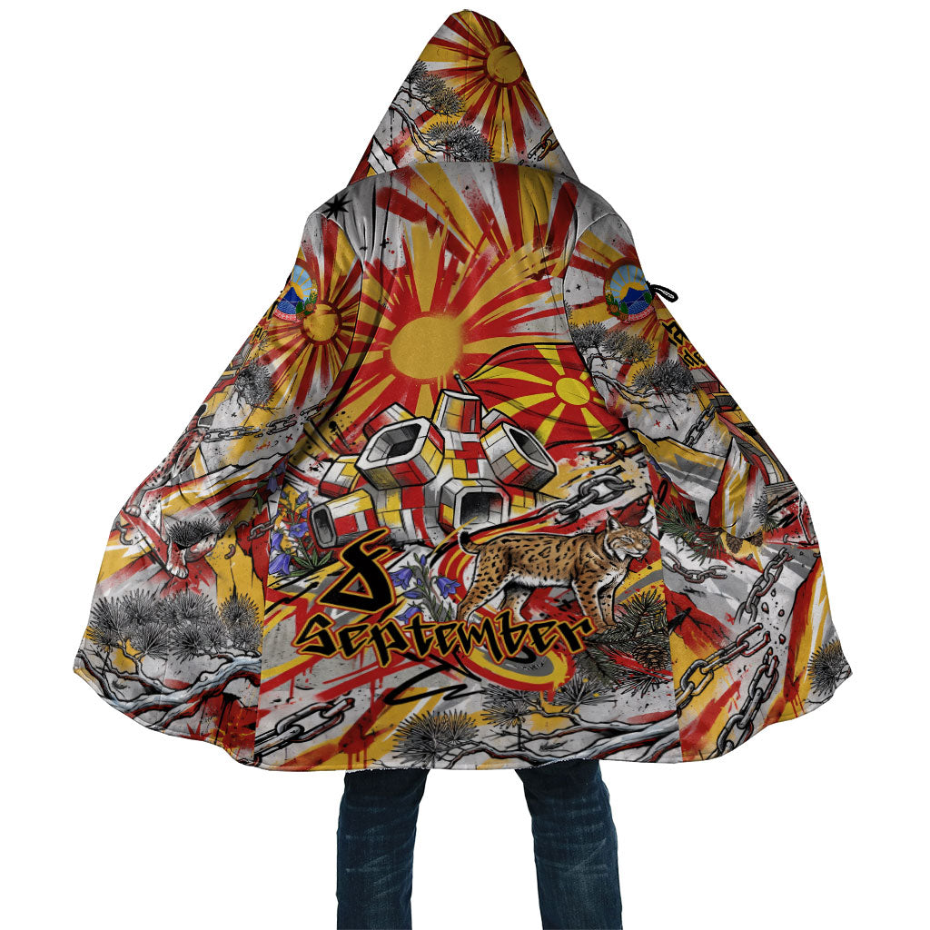 North Macedonia Independence Day Lynx Cloak Red Yellow Flag Sun Balkan Lynx Monument Heritage