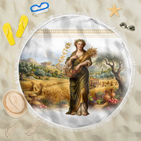Greek Goddess Demeter Beach Blanket Ancient Greece Mythology Classical Harvest Art