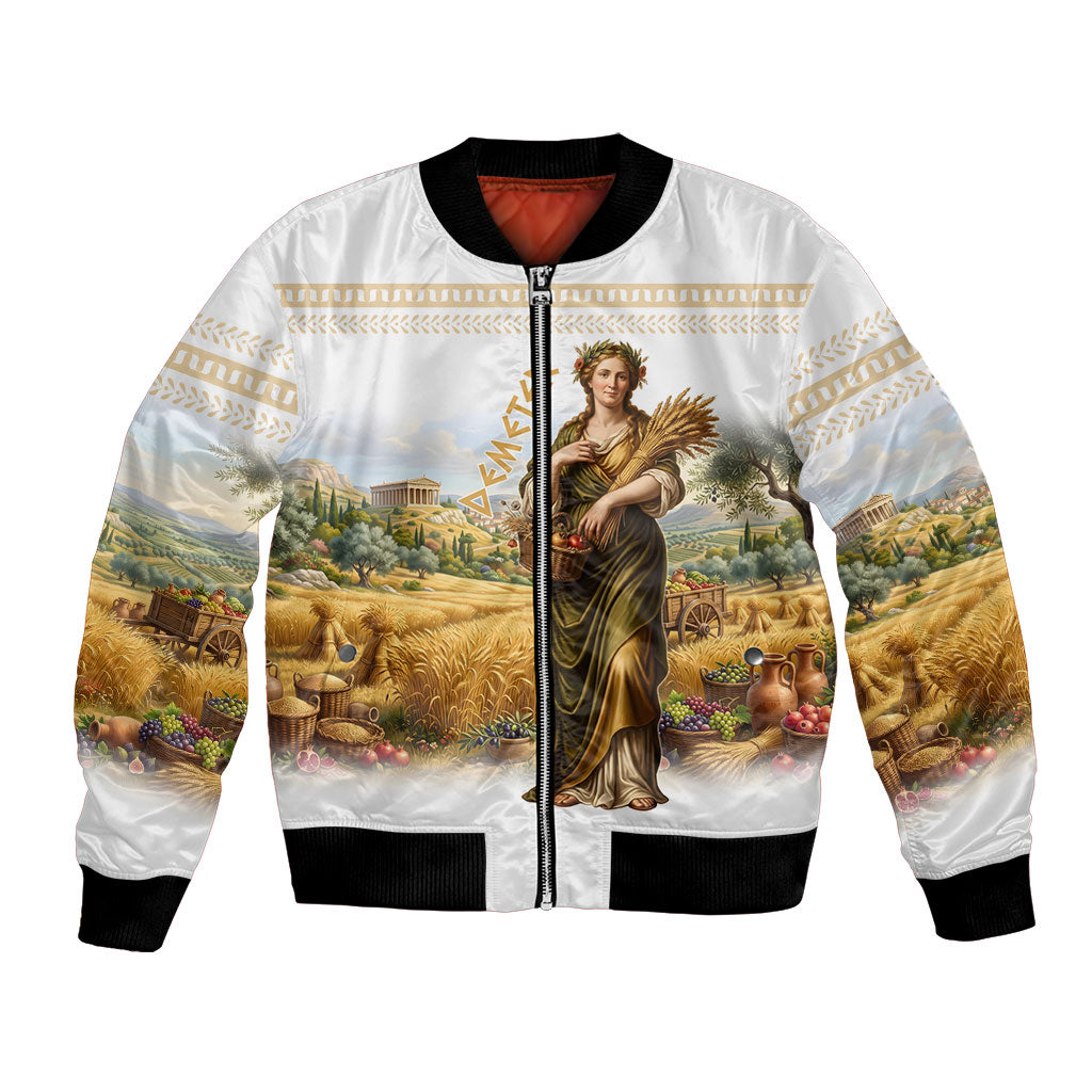 Greek Goddess Demeter Bomber Jacket Ancient Greece Mythology Classical Harvest Art