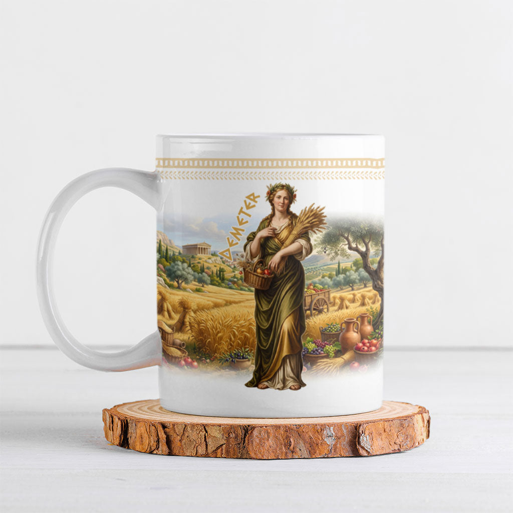 Greek Goddess Demeter Ceramic Mug Ancient Greece Mythology Classical Harvest Art