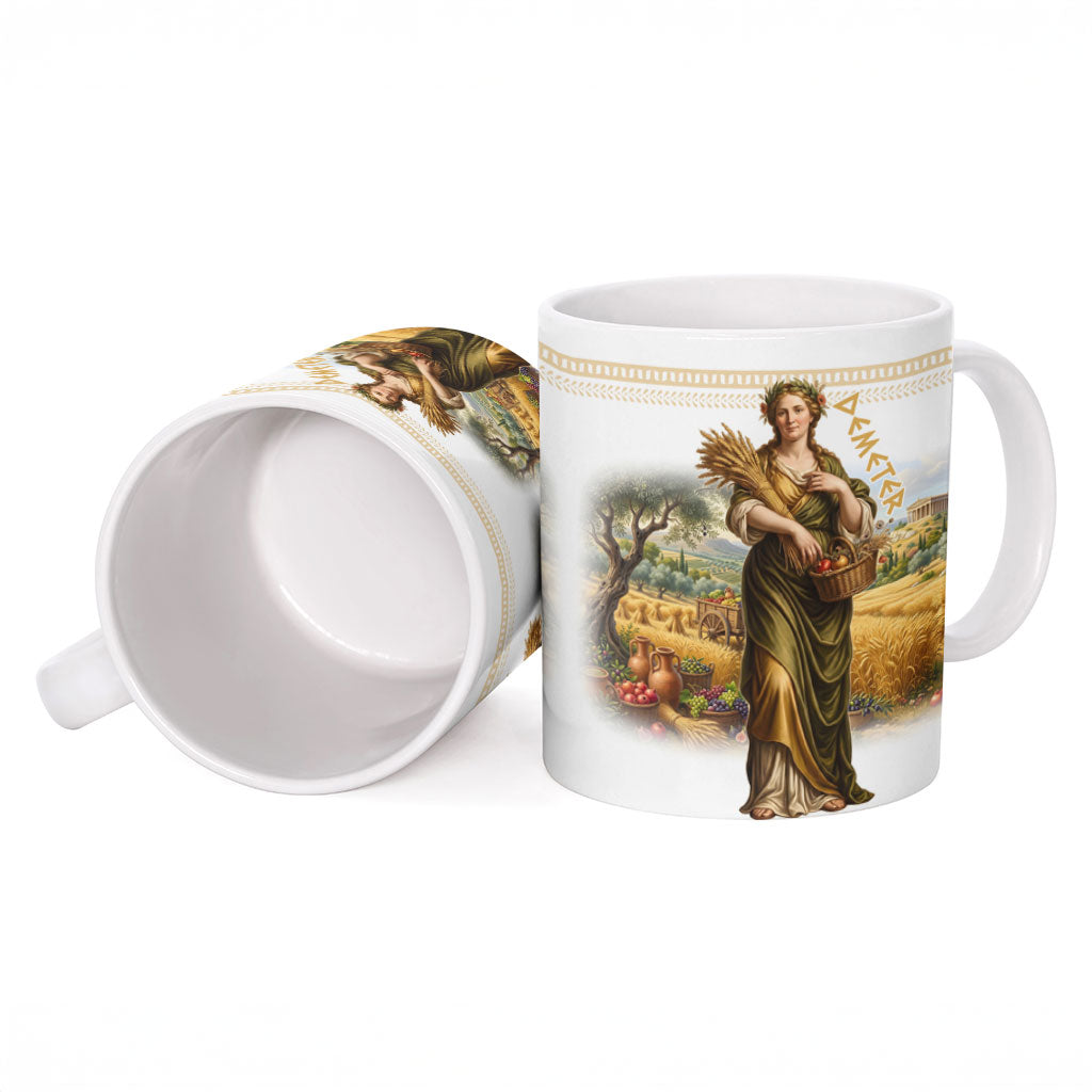 Greek Goddess Demeter Ceramic Mug Ancient Greece Mythology Classical Harvest Art