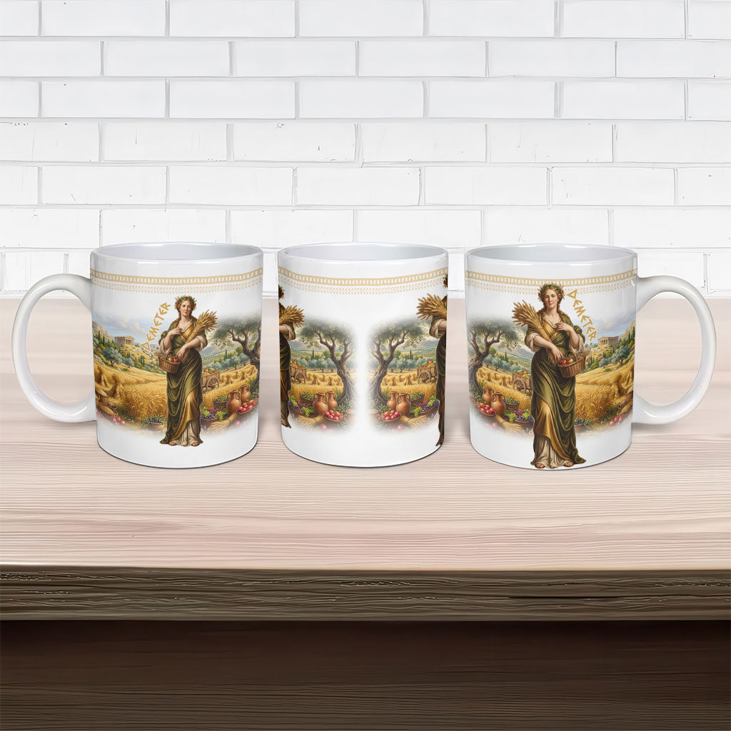 Greek Goddess Demeter Ceramic Mug Ancient Greece Mythology Classical Harvest Art