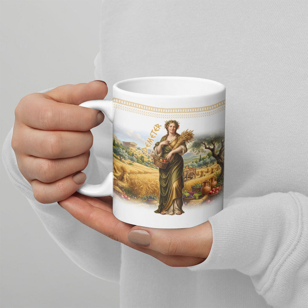 Greek Goddess Demeter Ceramic Mug Ancient Greece Mythology Classical Harvest Art
