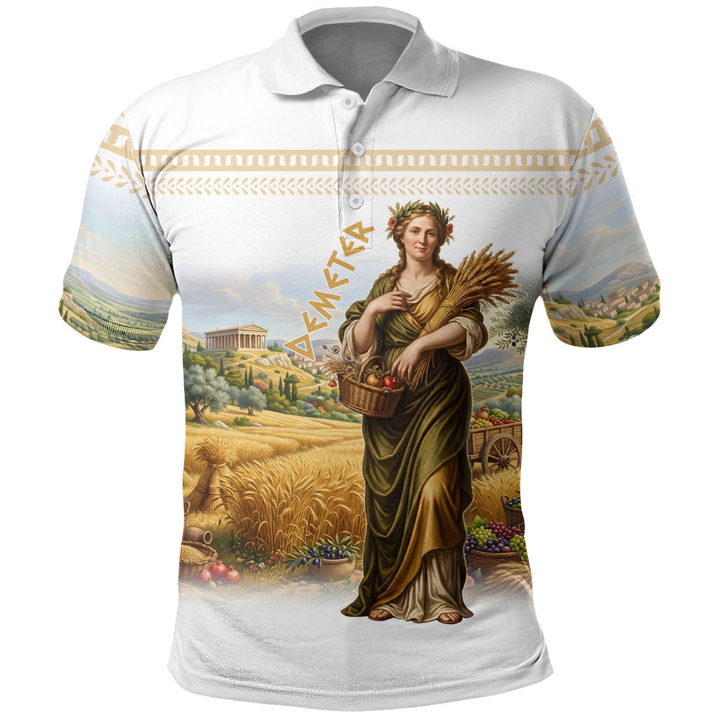 Greek Goddess Demeter Polo Shirt Ancient Greece Mythology Classical Harvest Art