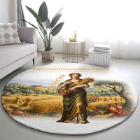 Greek Goddess Demeter Round Carpet Ancient Greece Mythology Classical Harvest Art