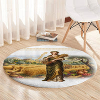 Greek Goddess Demeter Round Carpet Ancient Greece Mythology Classical Harvest Art