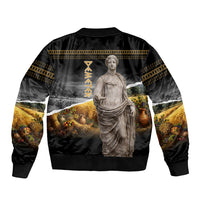 Greek Goddess Demeter Bomber Jacket Ancient Greece Mythology Classical Harvest Statue Art