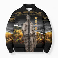 Greek Goddess Demeter Bomber Puffer Jacket Ancient Greece Mythology Classical Harvest Statue Art