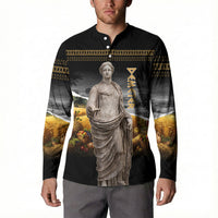 Greek Goddess Demeter Button Sweatshirt Ancient Greece Mythology Classical Harvest Statue Art