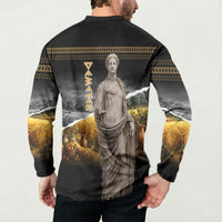 Greek Goddess Demeter Button Sweatshirt Ancient Greece Mythology Classical Harvest Statue Art