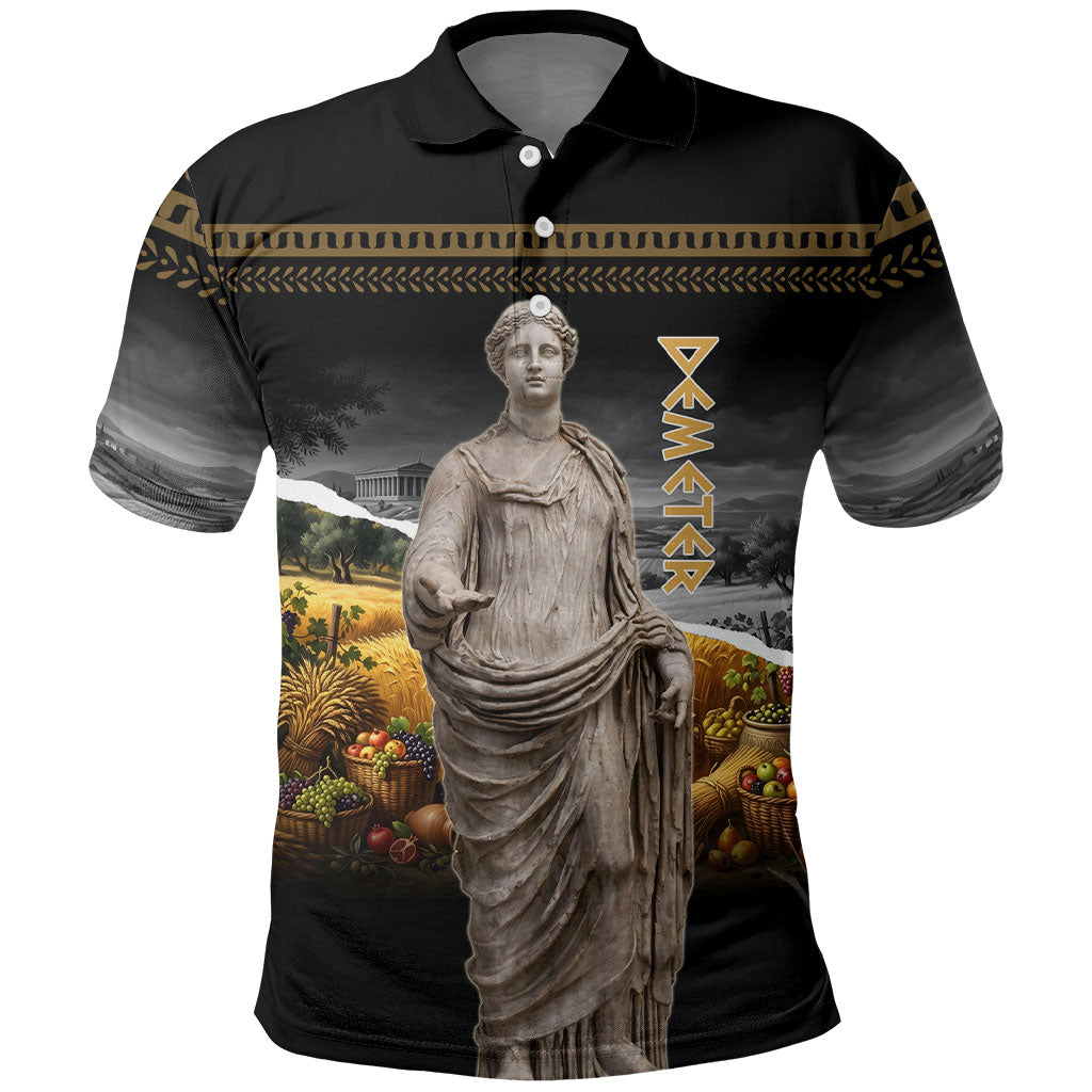 Greek Goddess Demeter Polo Shirt Ancient Greece Mythology Classical Harvest Statue Art