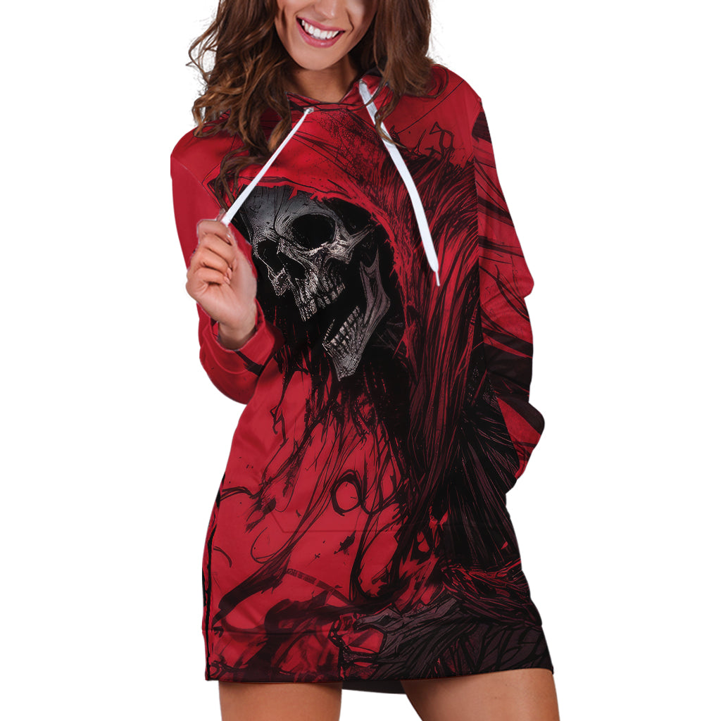 Skull Death Hoodie Dress Your Time - Wonder Print Shop